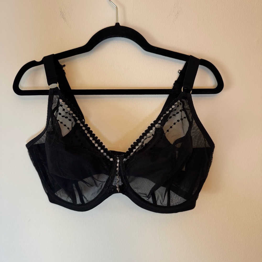 Elomi Elegant Black Sheer Bra lingerie honeymoon 34k 0011 - Picture 3 of 15